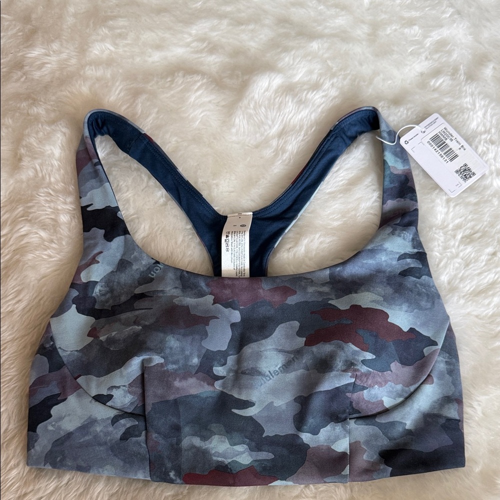 Lululemon Wunder Train Bra – Size 6 (Blue Camo Print) NWT